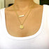 Harlorki Dainty Simple 14K Gold Plated Layered Paperclip Chain Choker Bar Round Disk Pendant Necklace Fashion Jewelry Gift for Women Lady...