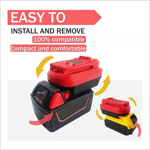 DM18MAN Adapter for Craftsman 20V Cordless Tools Works for DeWalt 20V Lithium Battery and for Milwaukee 18V Li-on Battery, Battery Replacement Ada...