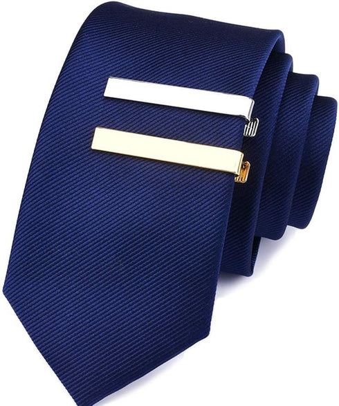 3 Pcs Classic Tie Bar Clips Tie Pins 2.2 Inch Metal Pinch Clip for Men (Gold, Silver, Black)...