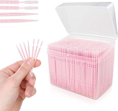 Double Head Disposable Interdental Brushes, 1060 Pcs Oral Hygiene Cleaner Stick Portable Plastic Toothpicks Oral Care Toothpicks Teeth Cleaning To...