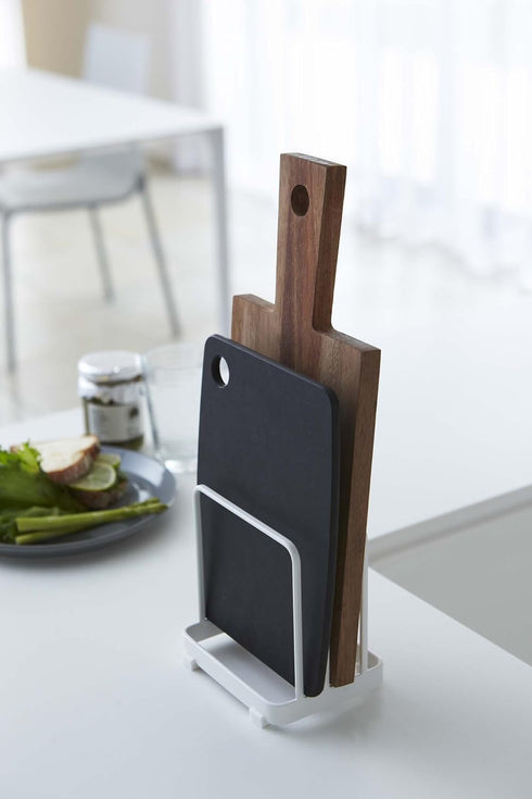 Yamazaki Home Plate Cutting Board Stand – Kitchen Storage Rack Holder Organizer...