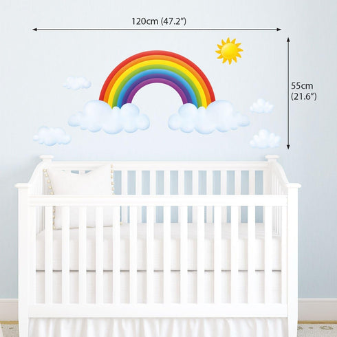 DECOWALL SG2-1713 Rainbow and Clouds Kids Wall Stickers Wall Decals Peel and Stick Removable Wall Stickers for Kids Nursery Bedroom Living Room dé...