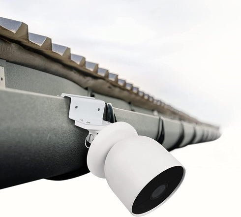 Wasserstein Weatherproof Gutter Mount Compatible with Google Nest Cam (Battery) (White) - Flexible Mounting for Nest Cam...