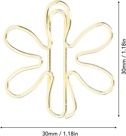 100Pcs Funny Planner Clips Cute Paper Clips Innovative Cute Design Anti Rust Electroplating Process Gold Paper Clips for Office Home School (Flora...