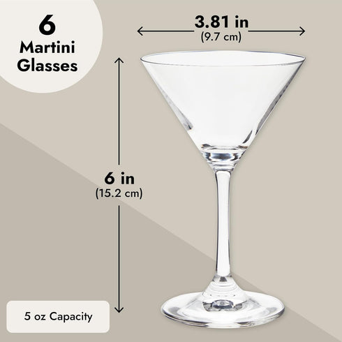 Juvale Mini Margarita Cocktail Glasses Set of 6-5 oz Clear Glossy Glass, 6 in Tall - Versatile Coupe Glasses for Cocktails & Desserts - Mini Glass...