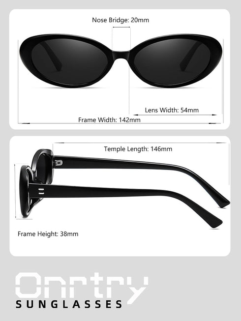 Vintage Small Oval Sunglasses for Women Men 90s Sunglasses Narrow Eyeglasses UV400 Protection 2 Pack...