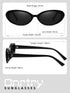 Vintage Small Oval Sunglasses for Women Men 90s Sunglasses Narrow Eyeglasses UV400 Protection 2 Pack...