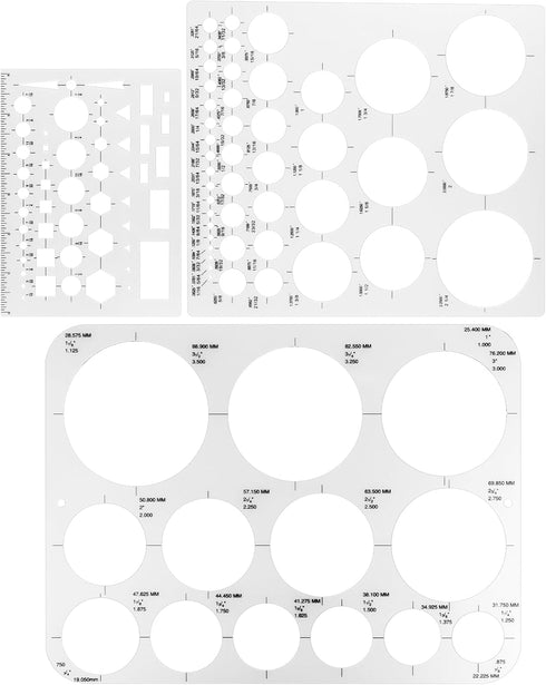 Circle Template Drawing Gjinxi 3 Pcs Circles Ruler Stencil Drafting Templates Round Draw Stencil Plastic Oval Template for Drafting Office School ...