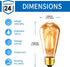 ANWIO Vintage Edison Light Bulb ST21 LED Filament Bulb 7W(60 Watt Equivalent) Dimmable 2500K (Amber Glow) Warm White E26 Medium Base, Amber Glass ...
