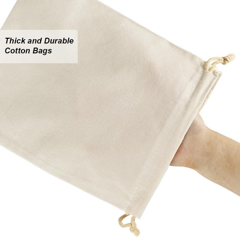 HRX Package 20pcs Muslin Bags 8x10 inches, Cotton Drawstring Bag Fabric Gift Pouches Sachet for Jewelry Party Favors Wrapping DIY...