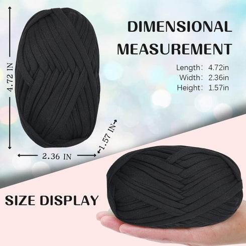 2 PCS T-Shirt Yarn Elastic Fabric Crochet Cloth Yarn for DIY Knitting, Spaghetti Yarn Thick Knitting Yarn for Hand DIY Bag Blanket Cushion Crochet...