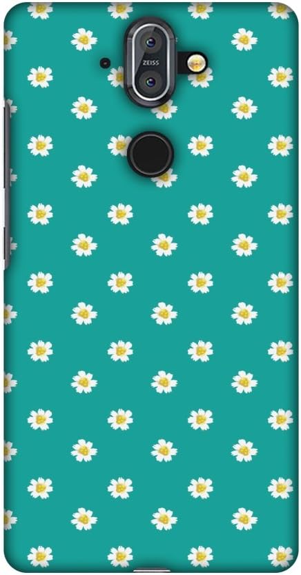 AMZER Slim Fit Handcrafted Designer Printed Snap On Hard Shell Case Back Cover with Screen Cleaning Kit Skin for Nokia 8 Sirocco - Daisies HD Colo...