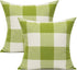 Outdoor Green Throw Pillow Covers 18x18 Set of 2 Buffalo Plaids Check Spring Front Porch Decorative Gingham Cushion Cases Home Decor Farmhouse Rus...