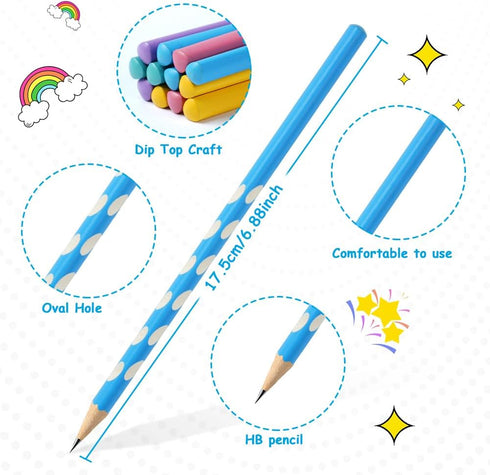 AUAUY Colored Rod Capped Hole Pencil - 5 Colors - 12 Pieces...
