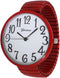 Geneva Super Large Stretch Watch Clear Number Easy Read (Red)...