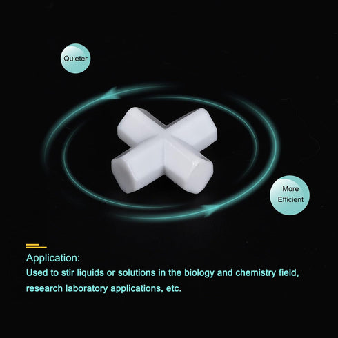 MECCANIXITY Magnetic Stirrer Mixer Stir Bar Rod 25mm(1") Cross Shape Coating Magnet White for Laboratory 3Pcs...