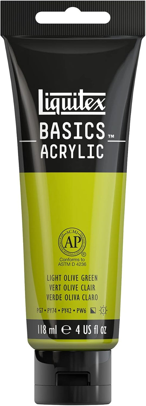 Liquitex BASICS Acrylic Paint, 118ml (4-oz) Tube, Light Olive Green...