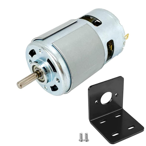 DC 775 Motor 12V-24V 6000-12000RPM 775 Electric Motor Double Ball Bearing High Torque Large Power Low Noise DC Motor with Bracket DIY for Mini Ang...