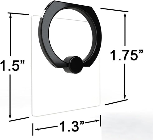 Transparent Phone Ring Holder Grip 360 Degree Free Rotation, Clear Cell Phone Finger Ring Kick-Stand for - for iPhone X 8 7 Plus 6S 6 5s 5 SE, Gal...