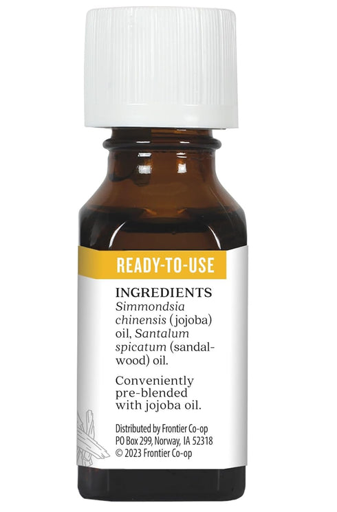 Aura Cacia Sandalwood Essential Oil in Jojoba Oil, 0.5 fl. oz., Woodsy, Balsamic-like Aroma For Skin Care & Centering...