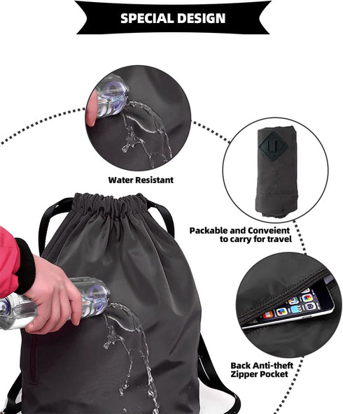 Peicees Waterproof Drawstring Sport Bag Lightweight Sackpack Backpack for Men and Women...