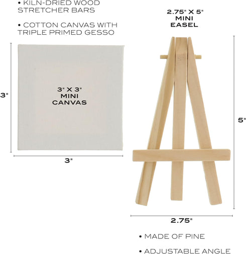 Hello, Artist! Party Pack Mini Canvas with Easel, 4 Pieces, None...