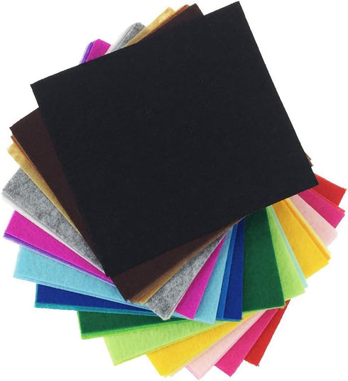42pcs Felt Fabric Sheet 4"x4" Assorted Color DIY Craft Squares Nonwoven 1mm Thick...