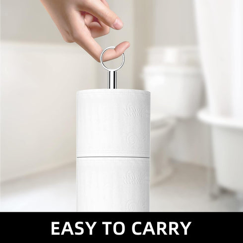 Toilet Paper Holder Stand(with Reserve Function), Free-Standing Stainless Steel Stand for Bathroom & Toilet Spare Rolls Storage...