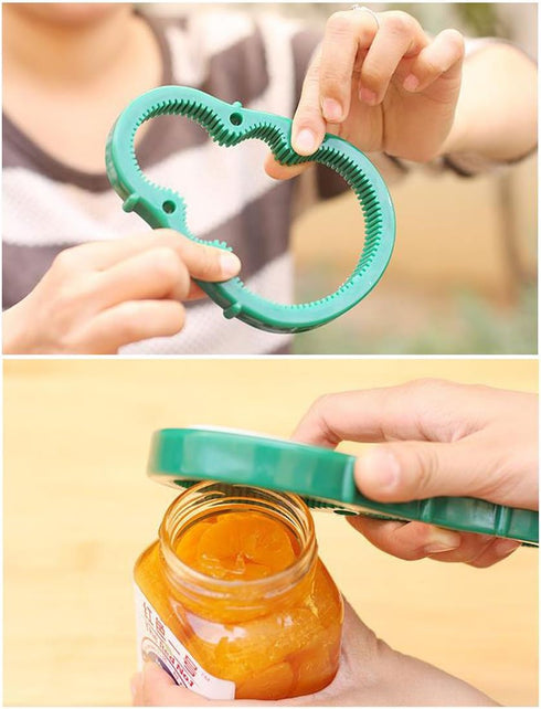 GARASANI 3 in 1 Kitchen Tool Silicone Easy Arthritis Jar Opener Convenience multi-function Jars/Bottles Wine Opener Kitchen Tool (Green)...