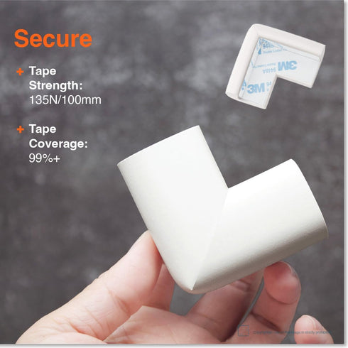 Roving Cove HeftyFit Corner Protector for Baby (4 Large Corners), Heavy-Duty Soft Rubber Foam Furniture Corner Bumper Guards, 3M Adhesive Pre-Tape...