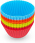 12 Pack Silicone Baking Cups, Thicken Muffin Cups Liners, Reusable, BPA-Free & Non-stick Muffin Cupcake Liners, Standard, Multicolor...