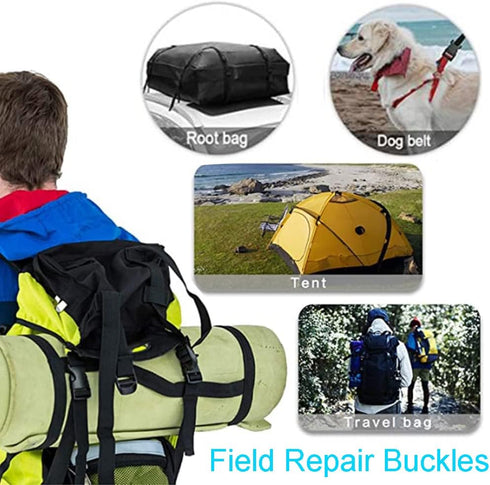 6 Pack 1" Buckle Quick Side Release Buckles Dual Adjustable No Sewing Clips Plastic Buckle Replacement for Nylon Webbing Straps Backpack Belt Dog ...