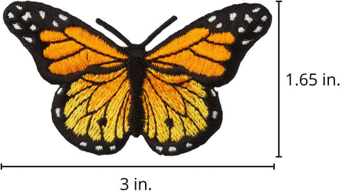 2 pcs Monarch Butterfly Applique Patch Iron On/Sew On...