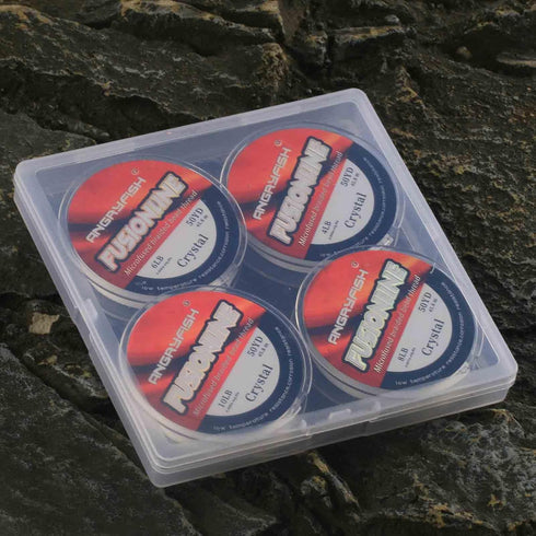 ANGRYFISH Fusionline,4 Rolls 0.005",0.006",0.007",0.008" Diameter Micro-Fused Braided Thread,Break Strength, Crystal Color,Super Strong Stringing ...