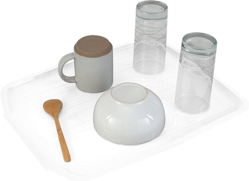 Kitchen Details Countertop Draining Tray | Dimensions: 18"x 15"x 1"| Designed for Stand Alone Dish Racks | Durable | Prevents Water Build Up | Whi...