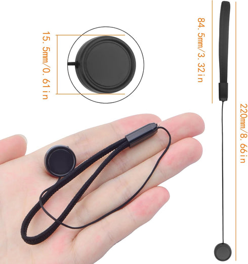 5 Pack Lens Cap Keeper Holders with Elastic String Anti-Loss Lens Cover Leash, Compatible with Canon Nikon Sony Fujifilm Olympus Panasonic DSLR SL...