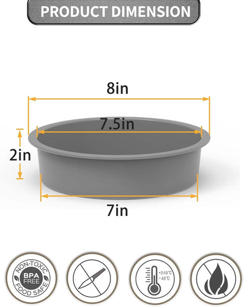Silicone 7 inch Cake Pan Round, Set of 2 Air Fryer Baking Pan 7.5 inch, Nonstick Silicone Molds for Baking Cheesecakes, Mousses, Banana Cakes...