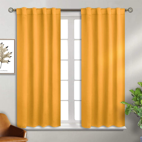 BGment Rod Pocket and Back Tab Blackout Curtains for Bedroom - Thermal Insulated Room Darkening Curtains for Living Room, 2 Window Curtain Panels ...
