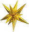 Gold 12-Point Jumbo 3D Star Foil Balloons, 5-Pack - Extra-Large & Durable Party Decoration, Perfect for Any Celebrations...
