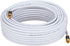 Cables Direct Online 20ft White Quad Shield RG6 Coaxial Cable, F Pin and BNC Extension Wire for Satellite Dish, Cable TV, Antenna - Digital HD 3GH...
