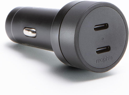 mophie 60W Dual USB-C Car Charger, Universal AUX Compatibility, LED Indicator, Fast Charging, Multi-Device...