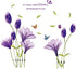 Removable Purple Lovely Lily Flowers Wall Stickers DIY Flower Vines Art Quotes and Butterfly Decal for Home Living Room Girls Bedroom Playroom Bat...