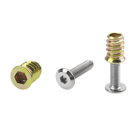 16 Sets M6x25 Furniture Screw Nut Threaded Wood Inserts Bolt Fastener Connector Hex Socket Drive M6x15 Screw-in Nuts...
