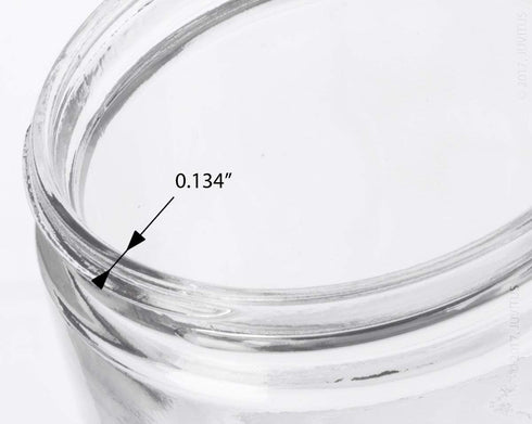 16 oz Large Clear Thick Glass Jar with Black Foam Lined Lid (4 pack)...