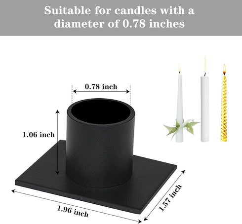 Black Taper Iron Candle Holders, Set of 4 Pillar Tealight Candlestick Holders for Table Centerpieces, Home Decoration, Weddings, Party, Dinner. (S...