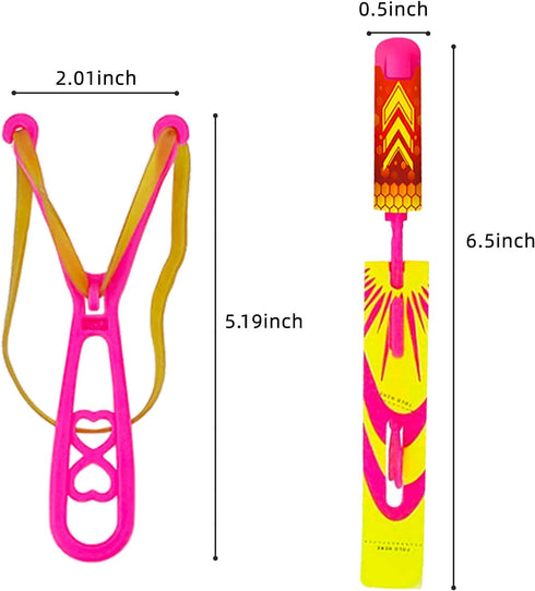 24 Pcs Slingshot Outdoor Toys,Glow in The Dark Party Supplies Toys Rocket with Launcher,Glow Sticks Easter Basket Stuffers Birthday Christmas Gift...