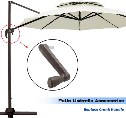 Patio Umbrella Crank Handle, Patio Umbrella Accessories, Outdoor Umbrella Parts Replacement Heavy Duty Holder Umbrella Hand Crank for Picnic Beach...