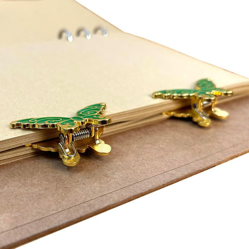 2PCS OEAYA Metal Butterfly Binder Clips 2Inch Zinc Alloy Paper Clamps Clips Large Binder Clips for Office Supplies (Green)...