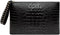 Women Faux Leather Crocodile Envelope Clutch Bag Wristlet Zipper Evening Handbag Wallet Purse...