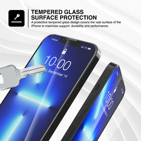TETHYS 2 Pack Glass Screen Protector Compatible with iPhone 13 Pro Max 2021 6.7 Inch, Tempered Glass Film 9H Hardness HD Shield (Guidance Frame in...